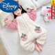 迪士尼（Disney）女童連體睡衣冬季寶寶洋氣法蘭絨可愛(ài)加厚爬服兒童防踢被加絨睡袋 【法蘭絨】草莓口袋 (防風(fēng)抗寒) 110 （建議身高100-110cm）