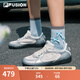 FILAFUSION斐樂女子薄底鞋2025夏季銀色板鞋網(wǎng)面休閑運(yùn)動德訓(xùn)鞋 雪白/太空銀-SS 37.5