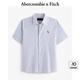ABERCROMBIE & FITCH男裝25夏季美式復(fù)古經(jīng)典小麋鹿牛津紡?fù)獯疃绦湟r衫KI125-5084 藍色條紋 2XL (185/124A)