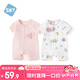 舒貝怡2件裝嬰兒衣服夏季薄款新生兒連體衣短袖哈衣兒童爬服粉色90CM