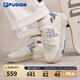 FILA FUSION斐樂潮牌女鞋BANK DX鞋時尚休閑滑板鞋 奶白/永恒藍(lán)-GI 38