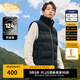 卡賓男裝 90鴨絨羽絨馬甲2024秋冬新款千鳥格拼接寬松外套保暖H 煤黑色01 M /170/48