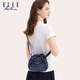 ELLE ACTIVE精致提花斜挎包女輕便單肩包時(shí)尚女包潮流抽繩牛仔水桶包 牛仔藍