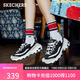 斯凱奇（Skechers）黑白金熊貓鞋秋男女同款情侶鞋時尚復古老爹鞋休閑運動鞋66666228