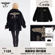BOY LONDON【至尊經(jīng)典】秋季情侶仿貂燙金老鷹刺繡時(shí)尚梭織夾克外套N23013 黑色 S