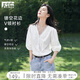 對(duì)白法式鏤空花邊V領(lǐng)白色襯衫女2025夏季新款優(yōu)雅別致泡泡袖上衣 氣質(zhì)白 【預(yù)售付款后15天發(fā)貨】 L