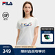 FILA 斐樂(lè)官方女子針織短袖衫2025夏新款時(shí)尚休閑簡(jiǎn)約基礎(chǔ)圓領(lǐng)T恤 云菇白-WT L 170/88A/L