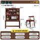 莎慕希（SHAMUXI）佛山黑胡桃木實木書桌書架一體家用電腦桌書柜轉(zhuǎn)角可旋轉(zhuǎn)新中式寫 1.4m書桌+書椅