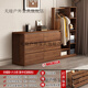 天瓊臥室斗柜收納柜一體床尾置物柜靠墻儲物柜立柜實(shí)木框大容量五斗櫥 新中式六斗柜+衣帽架【享送裝】 上門(mén)安裝