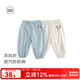 麥拉貝拉（MOLO BALO）嬰幼兒褲子春夏季薄款長(zhǎng)褲夏天防蚊褲全棉紗布男女寶寶 月白藍(lán) 90 cm