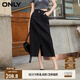 ONLY夏季時(shí)尚百搭開叉高腰中長(zhǎng)裙牛仔半身裙女|124137016 J09 深牛仔灰色 S (160) 64A