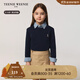 Teenie Weenie Kids小熊童裝25春夏新款男女童寶寶簡(jiǎn)約圓領(lǐng)長(cháng)袖T恤打底衫 藏青色 160 cm
