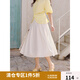 獨束大碼女裝韓系溫柔小白裙半裙2025百搭小心情白色仙女半身裙女 月光白 M （尺碼：1）