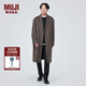 無印良品 MUJI 男式 牦牛絨 切斯特大衣毛呢子風(fēng)衣外套冬季 AD0EC3A 深咖啡棕色 S（165/84A）