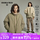 GUUKA TECH古由卡復(fù)古棉服男士休閑外套秋冬季保暖棉衣輕薄男裝柔軟情侶衣服 淺軍綠色 S