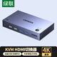 綠聯(lián)HDMI KVM無(wú)縫切換器二進(jìn)一出4K高清畫(huà)質(zhì)/畫(huà)面分割 筆記本電腦共享鍵鼠U盤(pán)打印機硬盤(pán)盒顯示器55496