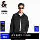 杰克·瓊斯（JACK&JONES）25年男裝外套男年春秋仿麂皮上衣翻領(lǐng)夾克男輕商務(wù)休閑外套高檔 E44黑砂色 L
