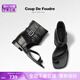 COUP DE FOUDRECDF女鞋2025夏季新款時尚潮流涼靴內(nèi)增高套趾皮帶扣方頭拉鏈涼鞋 黑色 36