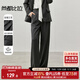 尚都比拉氣質(zhì)都市白領(lǐng)休閑褲女秋冬新款通勤寬松直筒長(cháng)褲 深灰色 L