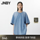 JNBY【商場同款】25夏新品襯衫短袖圓領(lǐng)寬松5P4214480 958/牛仔淺藍 S