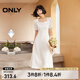 ONLY2025春季新款氣質(zhì)復古方領泡泡袖中長款連衣裙女|125107026 A06 太古白色 M