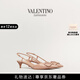 華倫天奴VALENTINO[七夕禮物]女士 VLOGO SIGNATURE 漆皮后系帶高跟鞋 肉桂粉色（建議選小半碼） 37