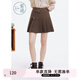 紫涵（ZIHAN）紫涵不規(guī)則百褶半身裙女年甜美學(xué)院風(fēng)內(nèi)襯防走光高腰短裙 咖色 M