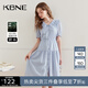 KBNE【醋酸】連衣裙女娃娃領(lǐng)襯衫裙夏季新款裙子 淡藍(lán)色 M