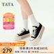 他她（TATA）經典厚底帆布鞋女鞋子休閑板鞋小白鞋春新款WP801AM5 黑色 37