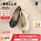 百麗（Belle）七夕禮物舒適優(yōu)雅單鞋女2025春新真皮蝴蝶結(jié)方跟鞋D3S1DAQ5 黑色 37 (235mm)