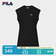 FILA 斐樂官方女裝針織連衣裙2025夏季新款時尚休閑無袖收腰裙子 正黑色-BK XL 175/92A/XL