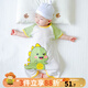 優(yōu)奇寶寶睡衣夏季薄款嬰幼兒睡袍純棉睡裙兒童防踢被男童女連體家居服 小恐龍綠 100cm
