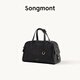 Songmont【文淇同款】山下有松循跡胎牛皮保齡球包波士頓手提包七夕禮物 煙墨黑 小牛皮 現(xiàn)貨