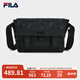 FILA【黑武士】斐樂斜挎包老花輕便防潑水挎包老花單肩包 正黑色-BK XS