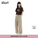 DZZIT【劉浩存同款】地素休閑褲2025夏季新款純棉工裝褲子女3J2Q4201N 深卡其色 XS