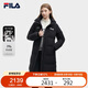 FILA 斐樂官方女士長款羽絨服2025春休閑基礎(chǔ)簡約連帽上衣