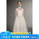 ELLE KIDS同色里襯】夏季女童甜美風A字版U型領親膚背心網(wǎng)紗休閑連衣裙