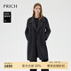 PRICH【100%綿羊毛】復(fù)古格紋雙面呢外套2024冬季新款氣質(zhì)大衣 17深灰色 XS 155