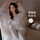 思莉太太 SLEEP TIGHT帶胸墊睡衣女春秋長(cháng)袖吊帶碎花純欲時(shí)尚風(fēng)可外穿女士三件套家居服 J248【帶胸墊 吊帶+長(cháng)袖+長(cháng)褲】 M