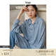 旅途原品ltyp 極簡(jiǎn)藍(lán)色牛仔長(zhǎng)袖襯衫上衣女秋季 文藝休閑百搭襯衣 晴山藍(lán) 現(xiàn)貨 M
