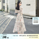 絲柏舍法式V領(lǐng)碎花連衣裙女2025夏裝新款收腰修身顯瘦過(guò)膝長(zhǎng)裙