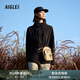AIGLE艾高全拉鏈抓絨衣POLARTEC戶外保暖鎖溫連帽女 黑色 BE651 36 (160/84A)
