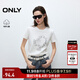 ONLY2025夏季新款純棉透氣個(gè)性做舊印花短袖正肩T恤女|125301010 A43奶油白色 L