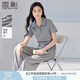 香影運(yùn)動(dòng)風(fēng)休閑套裝女2025夏季新款灰色polo衫短袖闊腿衛(wèi)褲兩件套 淺灰 M 160/84A/95-110斤