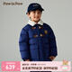 PawinPaw卡通小熊童裝秋冬男童仿羊羔毛領(lǐng)羽絨服保暖防風(fēng) Navy藏青色/59 120 cm