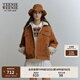 Teenie Weenie小熊女裝簡約時(shí)尚冬季燈芯絨復(fù)古保暖厚短外套女裝上衣 卡其色 M (165)
