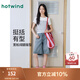 熱風(fēng)（Hotwind）女士牛仔短褲2025年夏季新款高腰港風(fēng)時(shí)尚牛仔中褲復(fù)古五分褲 06蘭色 28