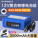 德力普（Delipow）12v鋰電池大容量鋰離子聚合物鋰電池組帶顯示屏移動電源太陽能燈音響監(jiān)控設(shè)備24V可充電方形電池 12V 3000毫安【帶顯示器+送1A充電器】