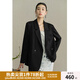 獨(dú)束大碼女裝黑標(biāo)系列醋酸西裝外套女秋裝新款微胖mm氣質(zhì)設(shè)計(jì)感西服 曜石黑 L