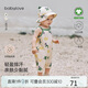 babylove嬰兒連體衣吊帶哈衣夏季薄款純棉男女寶寶衣服外出可愛短爬夏裝